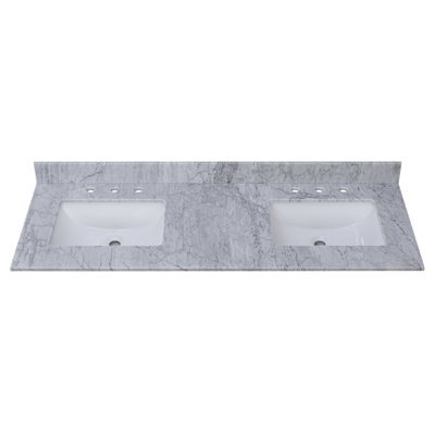 60 dessus de meuble-lavabo double 60