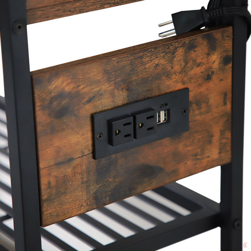 Console de hall d'entrée Ultimate, table de canapé étroite avec 2 tiroirs, 2 tablettes, prises de courant, 2 ports USB, 1 port de type C, table d'entrée de table pour le salon, vestibule, table d'entrée de couloir industrielle
