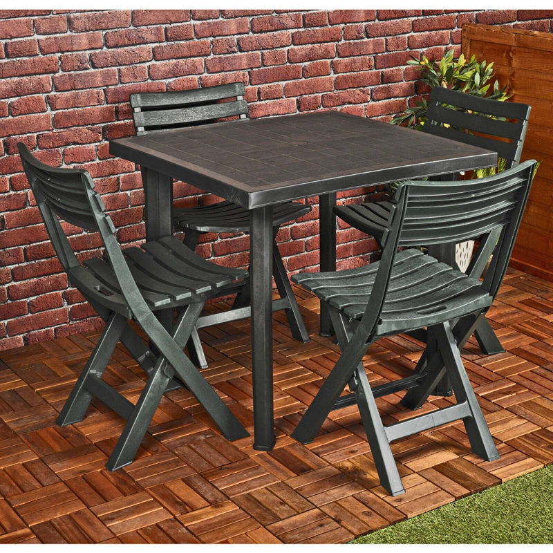 Folki 5 - Person Patio Dining Set with Rectangular Table