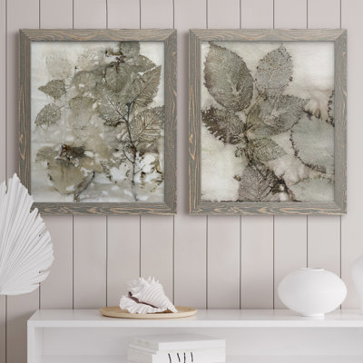 " Birch Leaves I " 2 - Pieces Painting Print