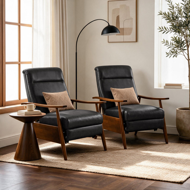 Fauteuil inclinable réglable, Black Leather