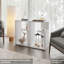 Table d'appoint en mélamine avec rangement ouvert, blanc-1677354251