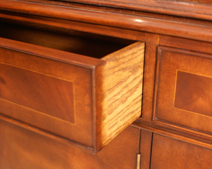 Large 6 Door Mahogany Breakfront China Cabinet