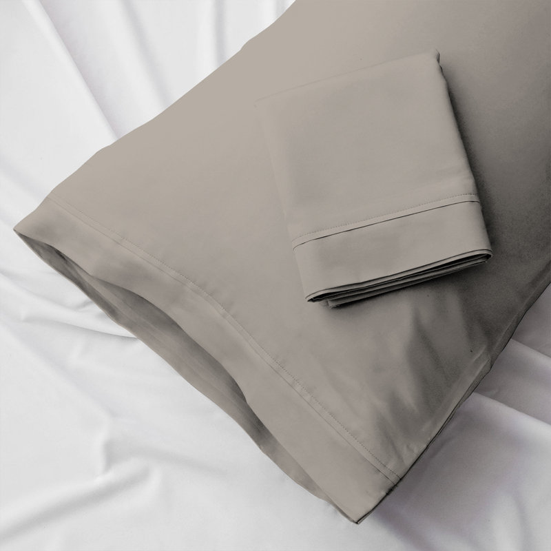 Taupe 100% Cotton Standard Pillowcases with Sateen Weave