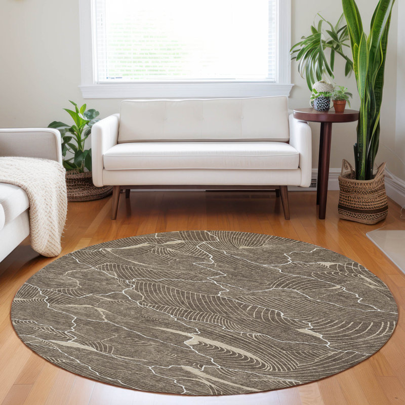 Tapis intérieur / extérieur brun Sahari , 8 pi x 8 pi