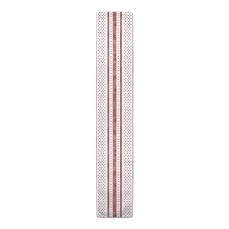 Jessine Striped Table Runner, 90" x 16", Red