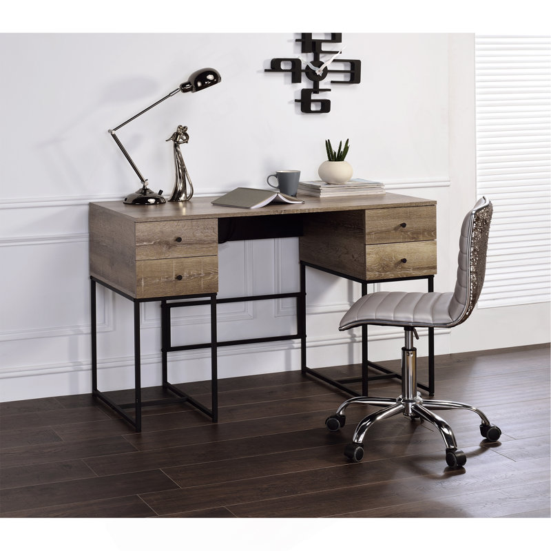 Charmant bureau d'écriture rustique avec port USB avancé et beaucoup de rangement