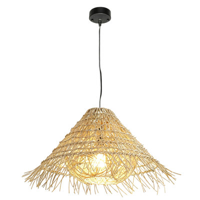 1 - Light Hand-Woven Rattan Pendant Light