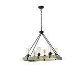 Lustre rectangulaire en bois 6 lumières Dahlia
