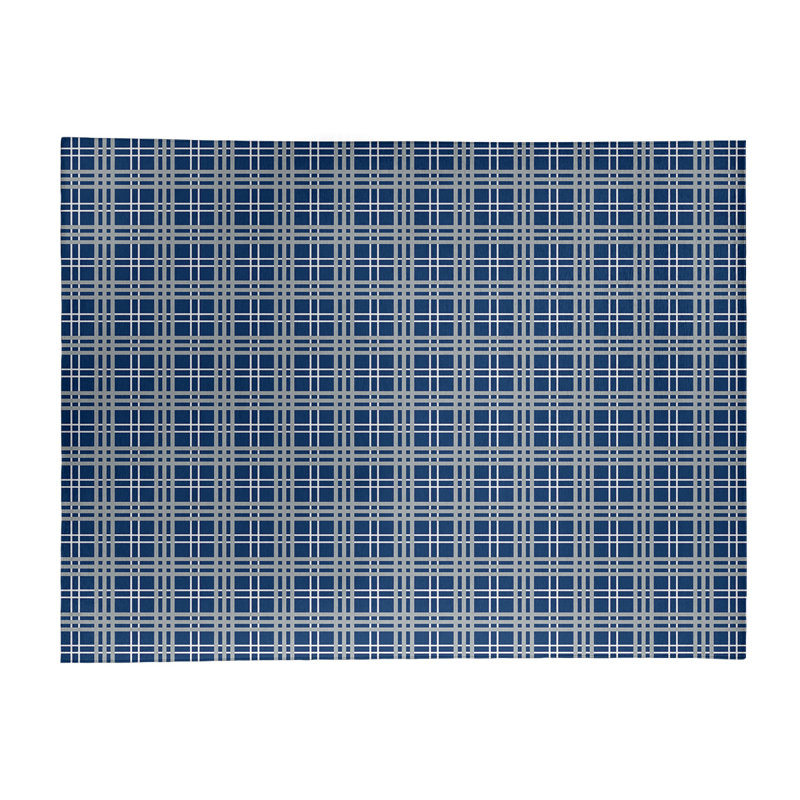 Tapis à carreaux bleu, Rectangle 8 pi x 10 pi