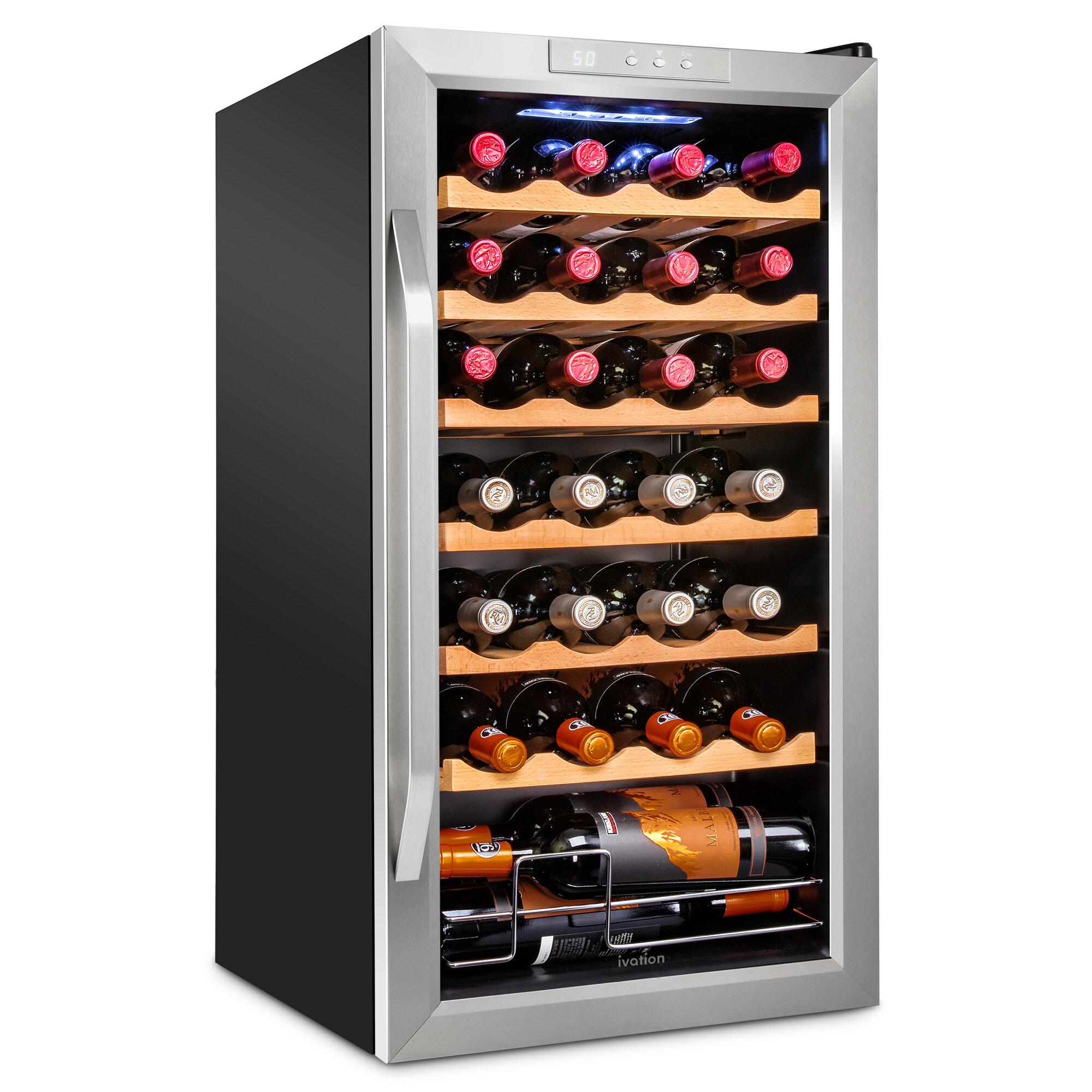 Ivation 126-Can Beverage Refrigerator ,Stainless Steel