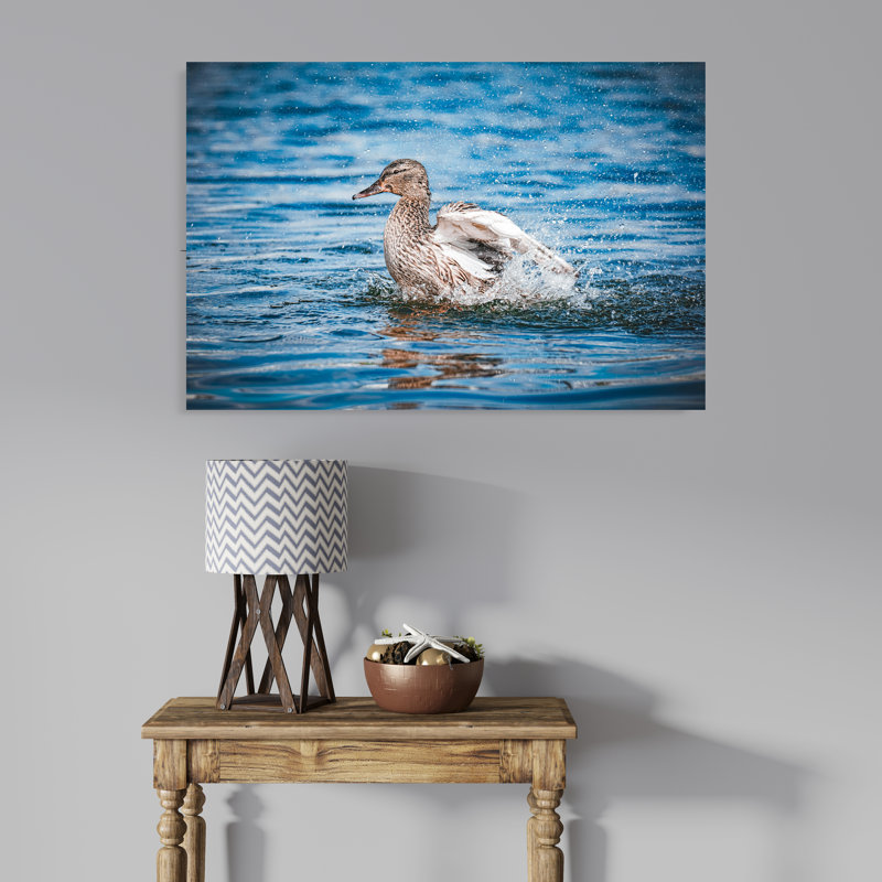 Duck Swimming in a Lake, 8" H x 12" W