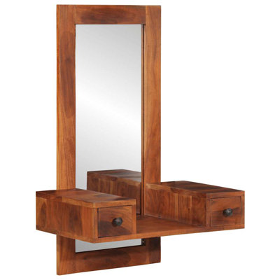 Solid Wood Rectangle Wall Vanity Mirror