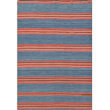 Striped Area Rug in Blue/Orange