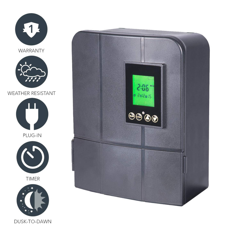 300W Low Voltage Transformer with Digital Timer and Photocell
