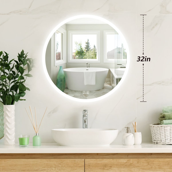 Orren Ellis LED Bathroom Mirror, Dimmable Vanity Mirror Anti-Fog Wall  Mounted With Lights & Reviews