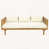 Coussin beige / structure en teck