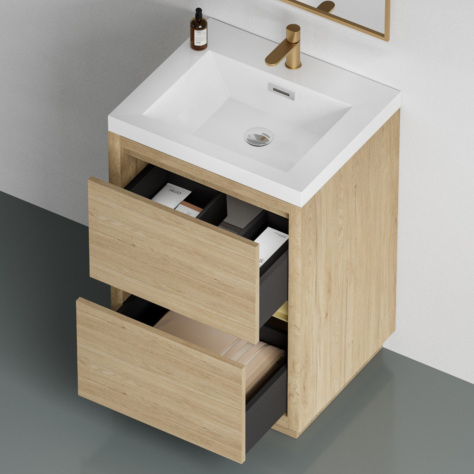 Beira 24" Single Bathroom Vanity, Oak