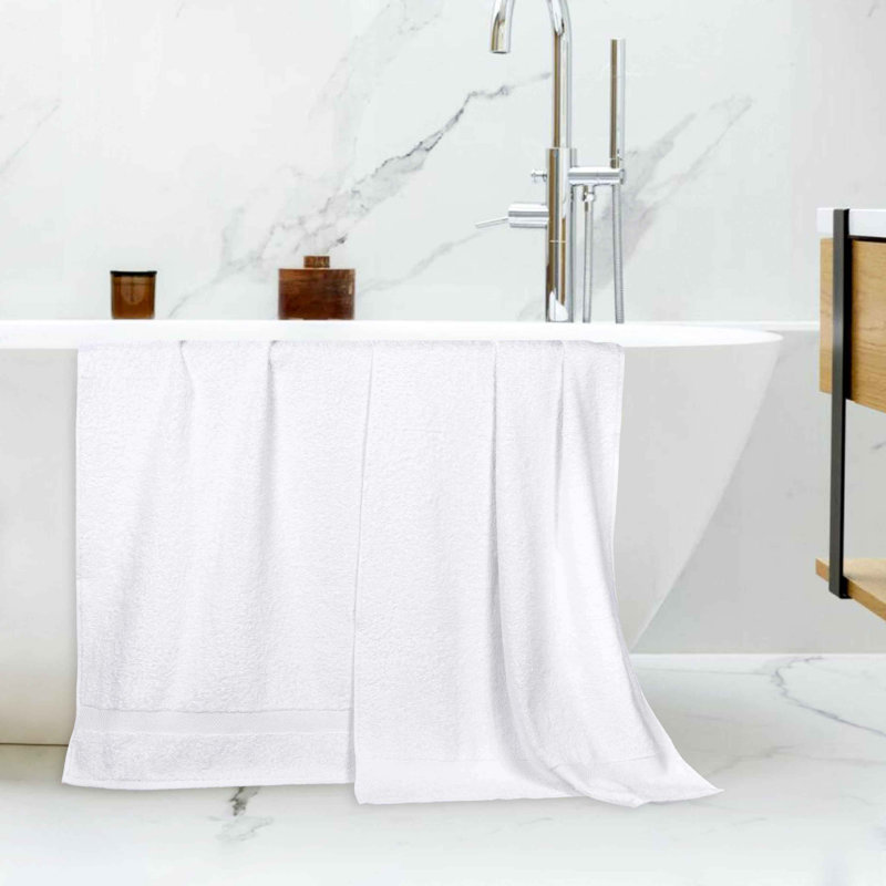 Franklin 100% Cotton Lightweight Quick-Drying Bath Sheet, White