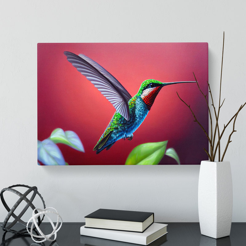 Charming Hummingbird - Wrapped Canvas Print, 50cm H x 76cm W x 3cm D