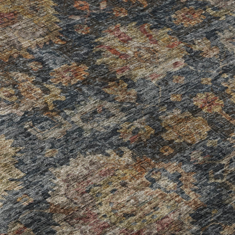 Premium Machine Washable Christina AMF1094 Damask Rug, Runner 2'3" x 7'6"