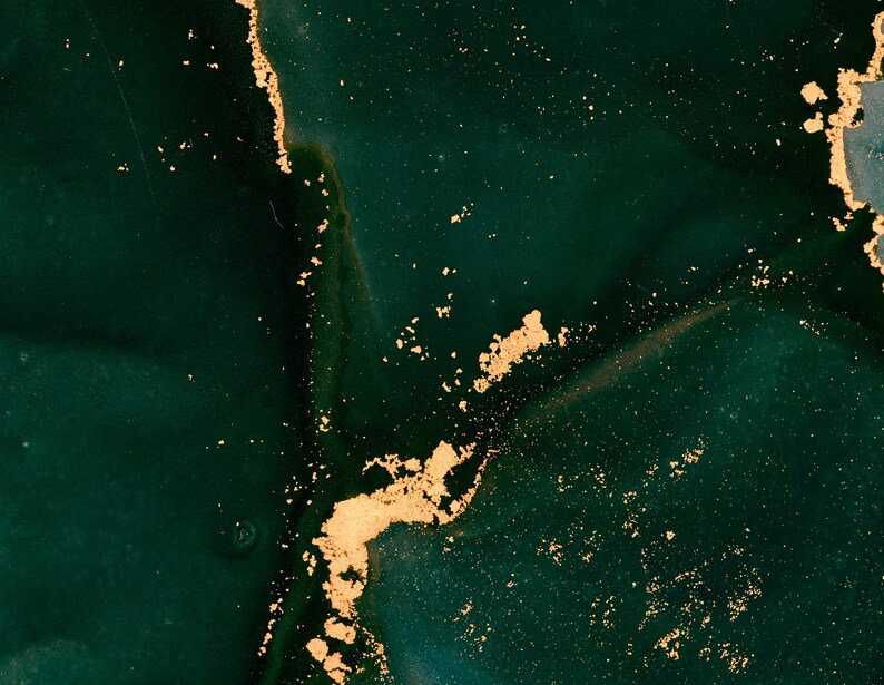Emerald Ember: Gilded Depths, Fabric, 138" L x 106" W