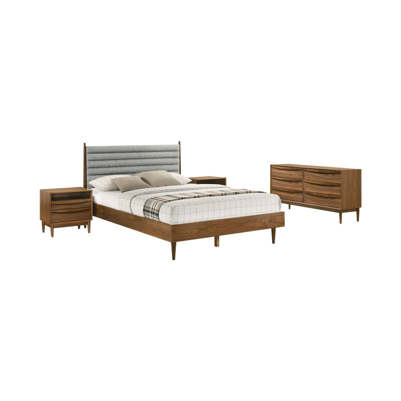 Ensemble de chambre avec lit plateforme 4 pièces Greylynn, Grand, Noyers