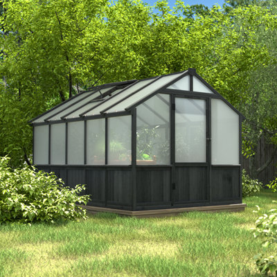 Wooden Polycarbonate Greenhouse,Black