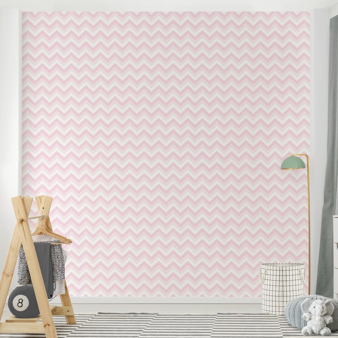 Strukturierte Fototapete No.Yk37 Pink Zigzag Pattern Print 3,36 m x 336 cm