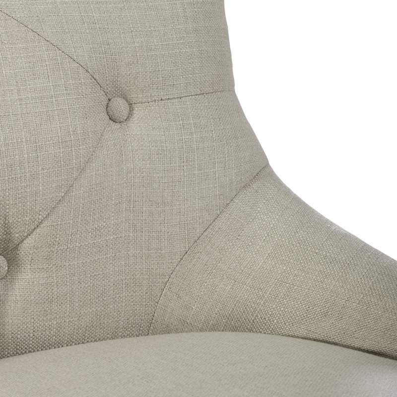 Aisja Upholstered Shelter Side Chair, Brown
