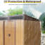 Armoire de rangement en métal pour l'extérieur en acier galvanisé et aluminium de 6 pi x 5 pi, support de fondation, portes coulissantes et serrure, méthode d'assemblage facile, café en cabine, panneaux de construction robustes en aluminium