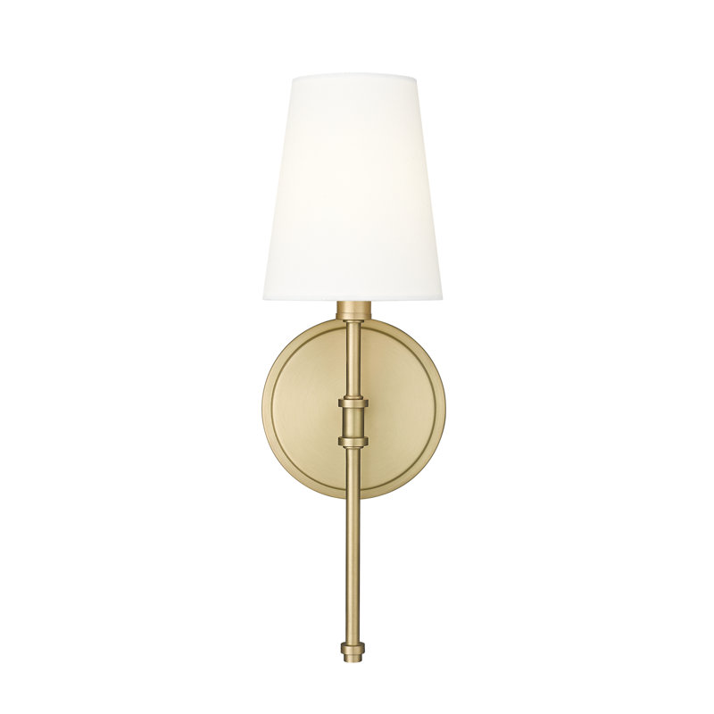 Applique murale 1 lumière Adorra 15 "de haut, Laiton rétro