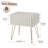 Vanity Stool With Striped Faux Fur Seat,Modern Vanity Bench Stool For Dressing Table And Bedroom, White-1132620983