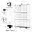 Rodrigez Glass Display Cabinet, Curio Cabinet, Bookcase with 3 Shelf Double Door, Black