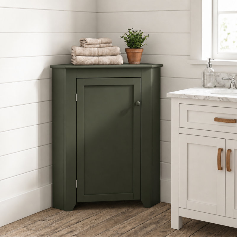 Armoire de coin Rowan, Vert olive