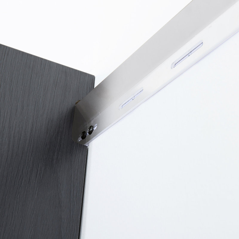 Élégante armoire de garage murale gris métallique - rangement extra profond, chaleur et eau, rangement à fermeture douce avec surface de teinture