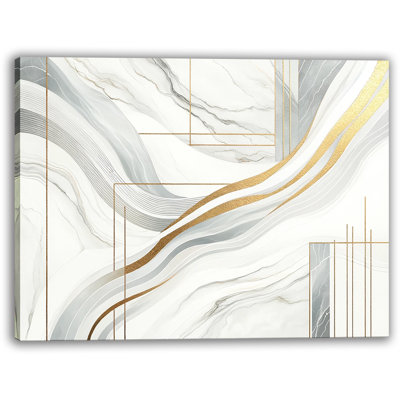 " Abstract Golden Geometry Marbled "
