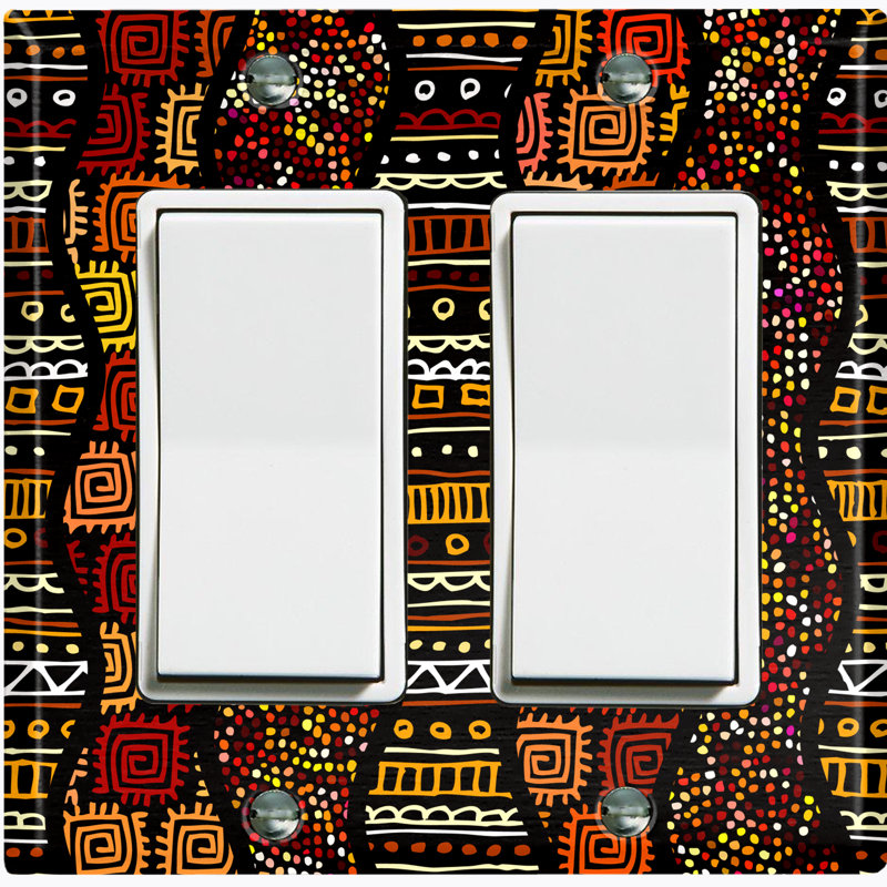Patterned 2 - Gang Toggle Light Switch Standard Wall Plate