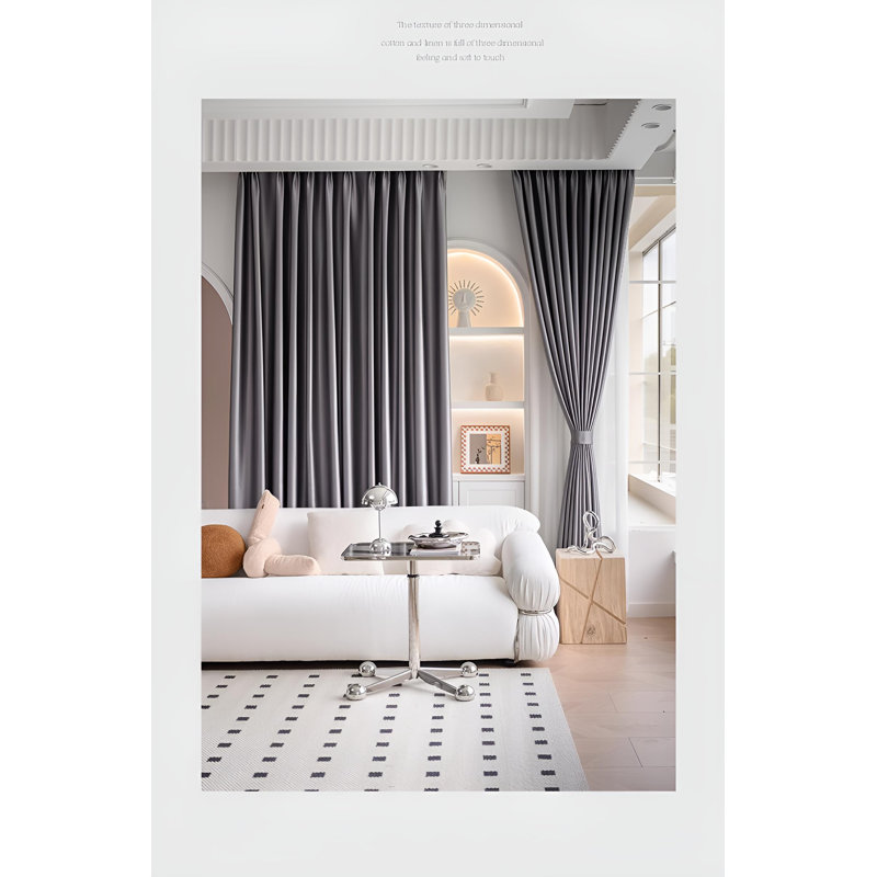 Reida Room Darkening Curtain Single Panel, 78.74" W x 106.3" L