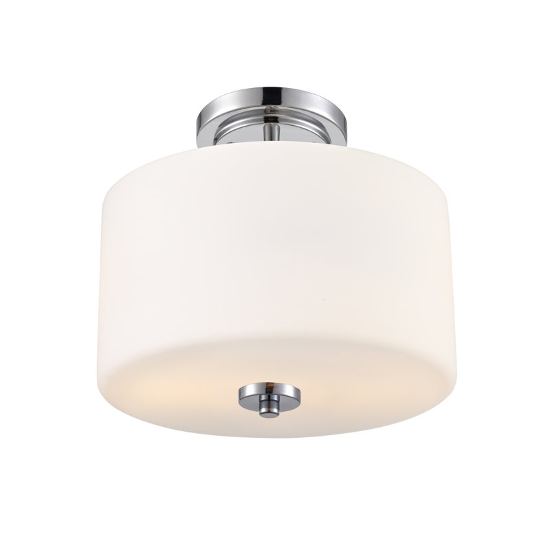 Alfred 22" 2-Light Semi-Flush Mount - Chrome, Chrome