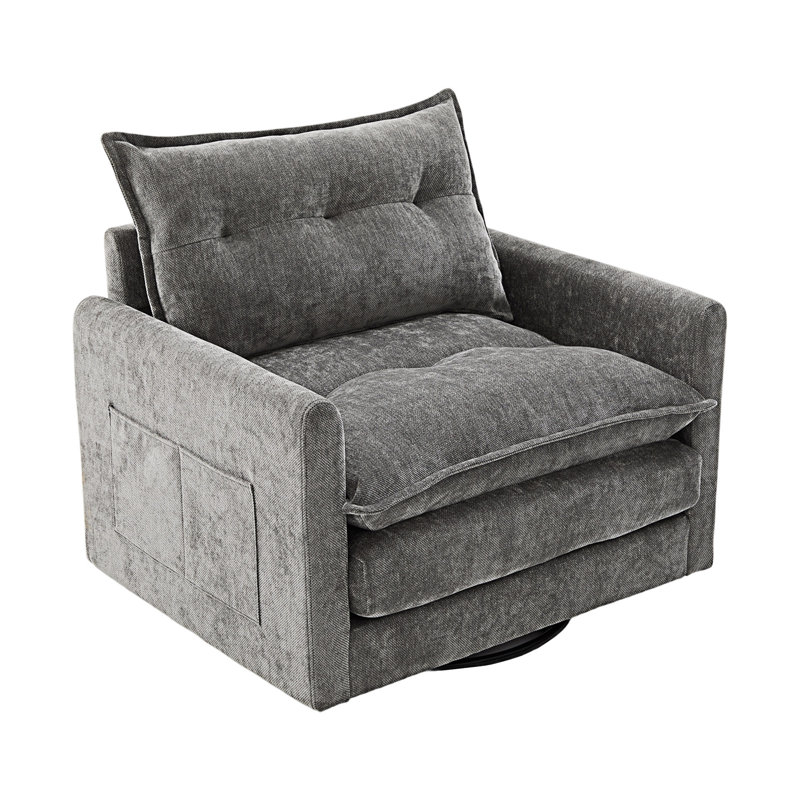 Swivel Barrel Chair Single Sofa, Gray