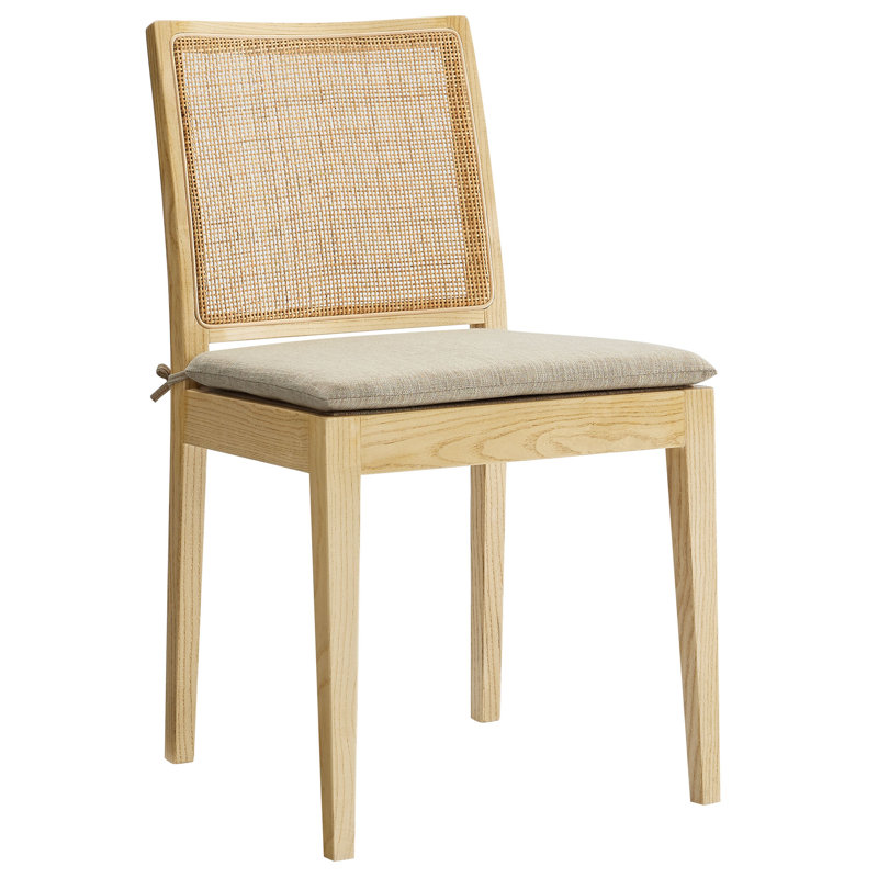 Chaise en bois et rotin Ovard