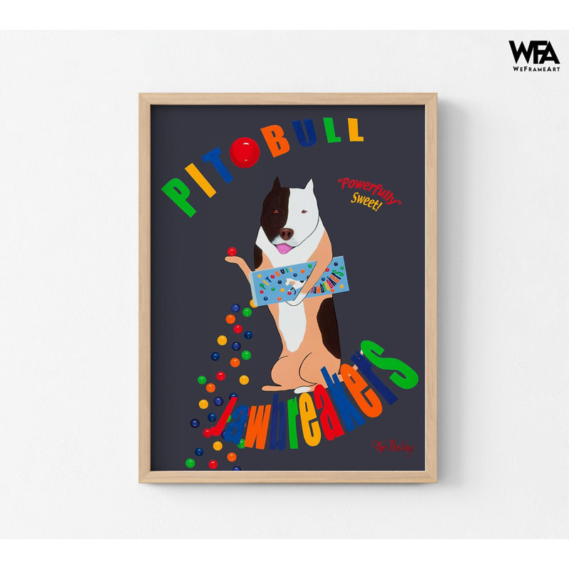 Pit Bull Jaw Breakers par Ken Bailey, impression d'arc-en-ciel bonbon, adorable art mural Pitbull, impression de bonbon