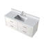 Ensemble de meuble-lavabo simple blanc l 48 po x P 22 po, comptoir en quartz blanc et robinet-134284138