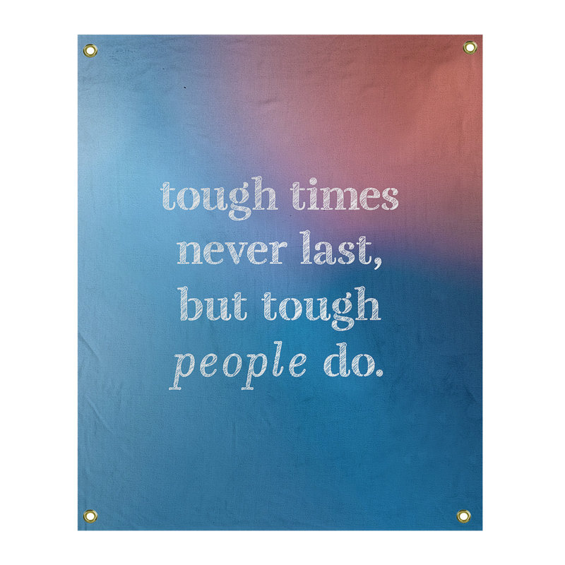 Tapisserie en polyester rigide times, H 59 pi x l 50 po, Bleu / Rose