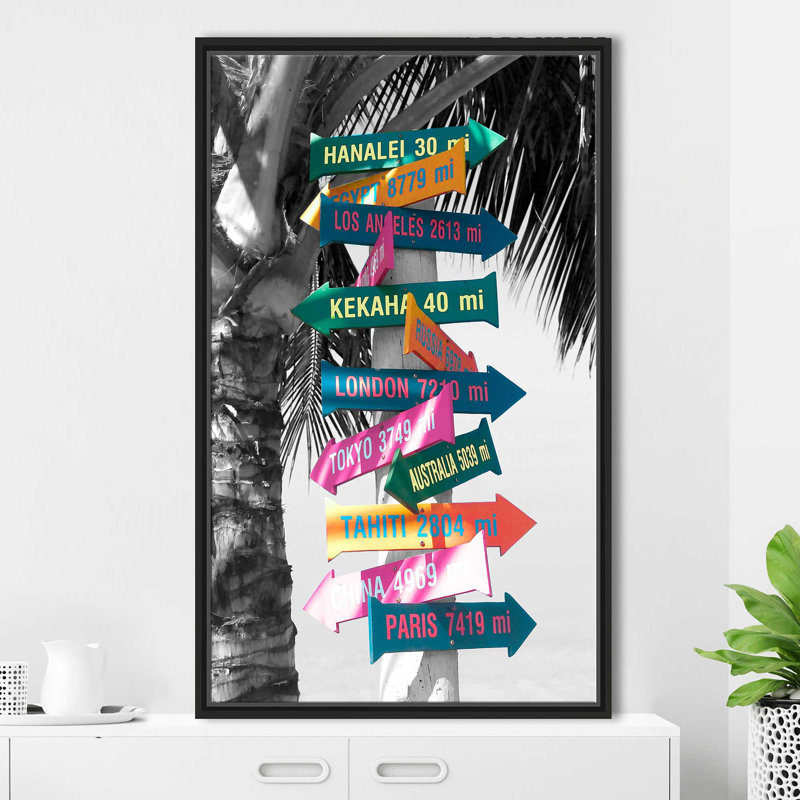 «Island Directional» par Danita Delimont - reproduction de photo, H 33,5 po x l 21,5 po x P 2 po, Cadre flottant noir