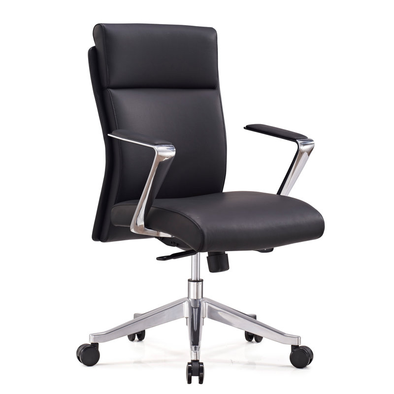 Fauteuil de conférence Volker, Similicuir noir