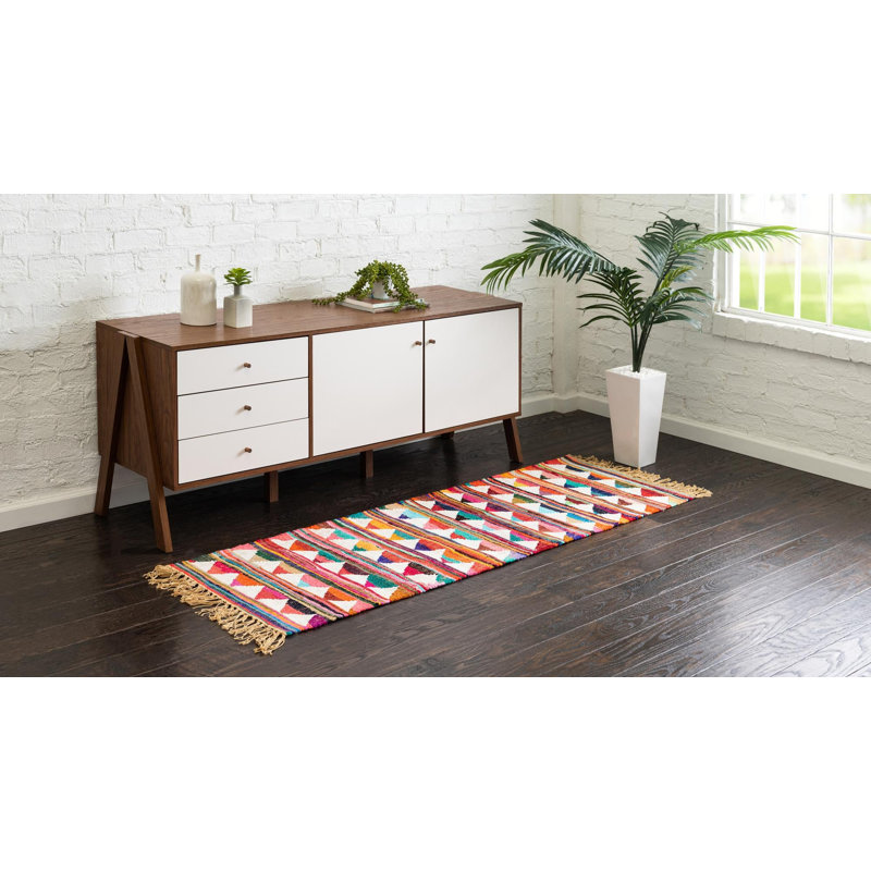 Jillann Cotton Geometric Indoor Rug, Runner 2'2" x 6'1"