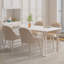 Table de salle à manger blanche en pierre rectangulaire avec fer pour la salle à manger / cuisine-1069170227