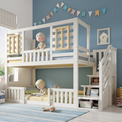 Solid Wood Storage Bed